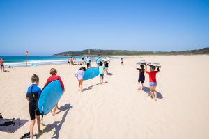 St Mary - St Joseph Catholic Primary School Maroubra - students at the beach for surfing